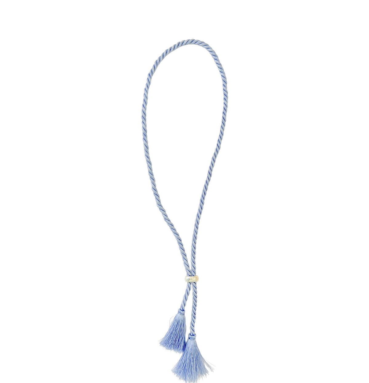 charleston tassel cord necklace blue gold