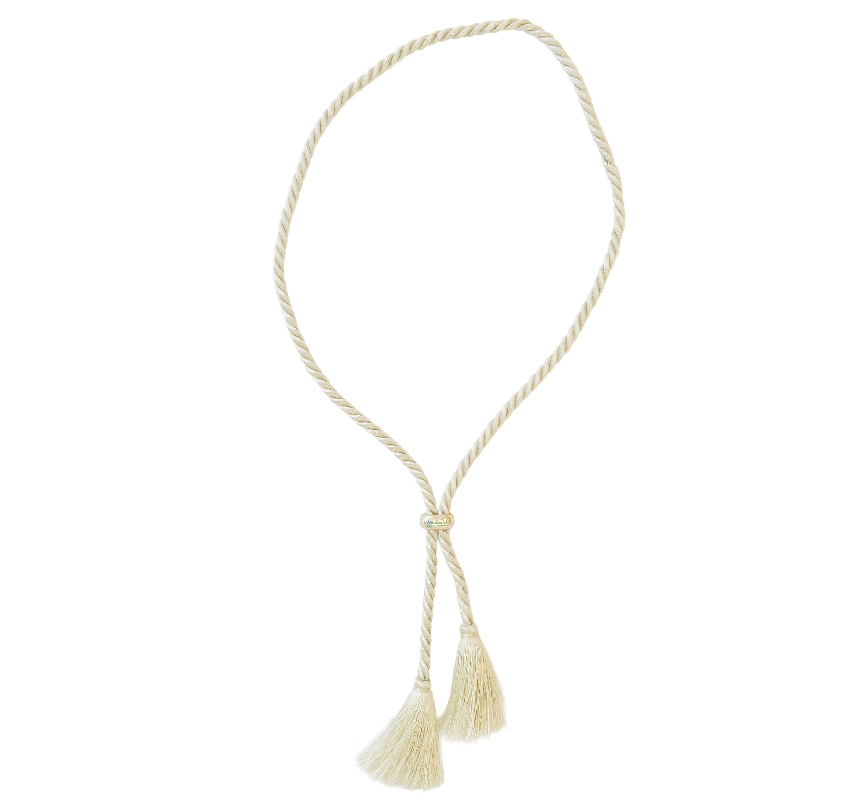 charleston tassel cord necklace cream gold