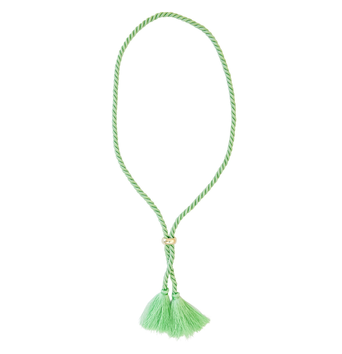 charleston tassel cord necklace mint gold