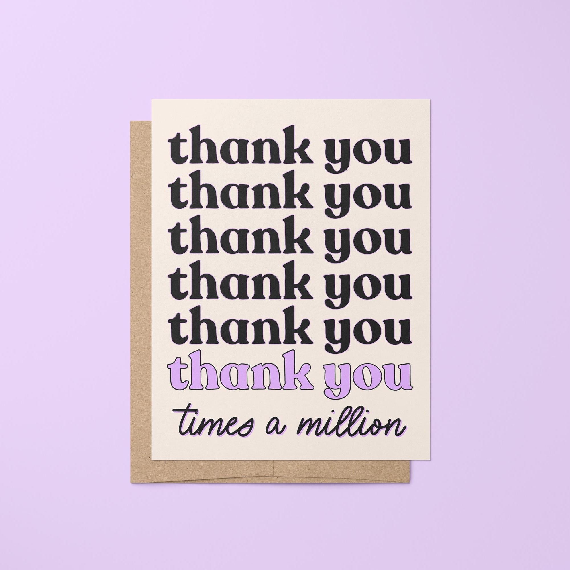 Thank You times a million card - MangoIllustrated - Greeting Cards