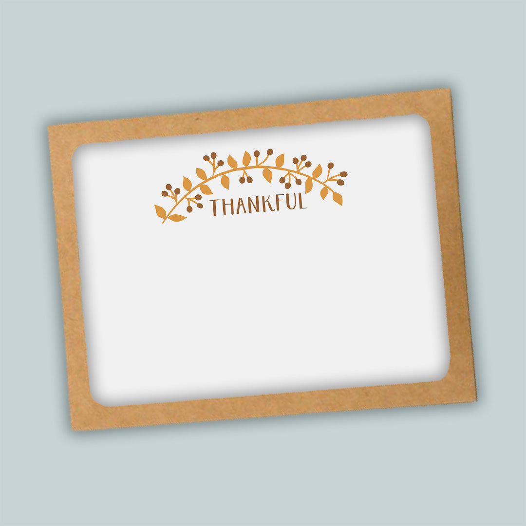 Thankful Thanksgiving Flat Note Cards - Box of 12