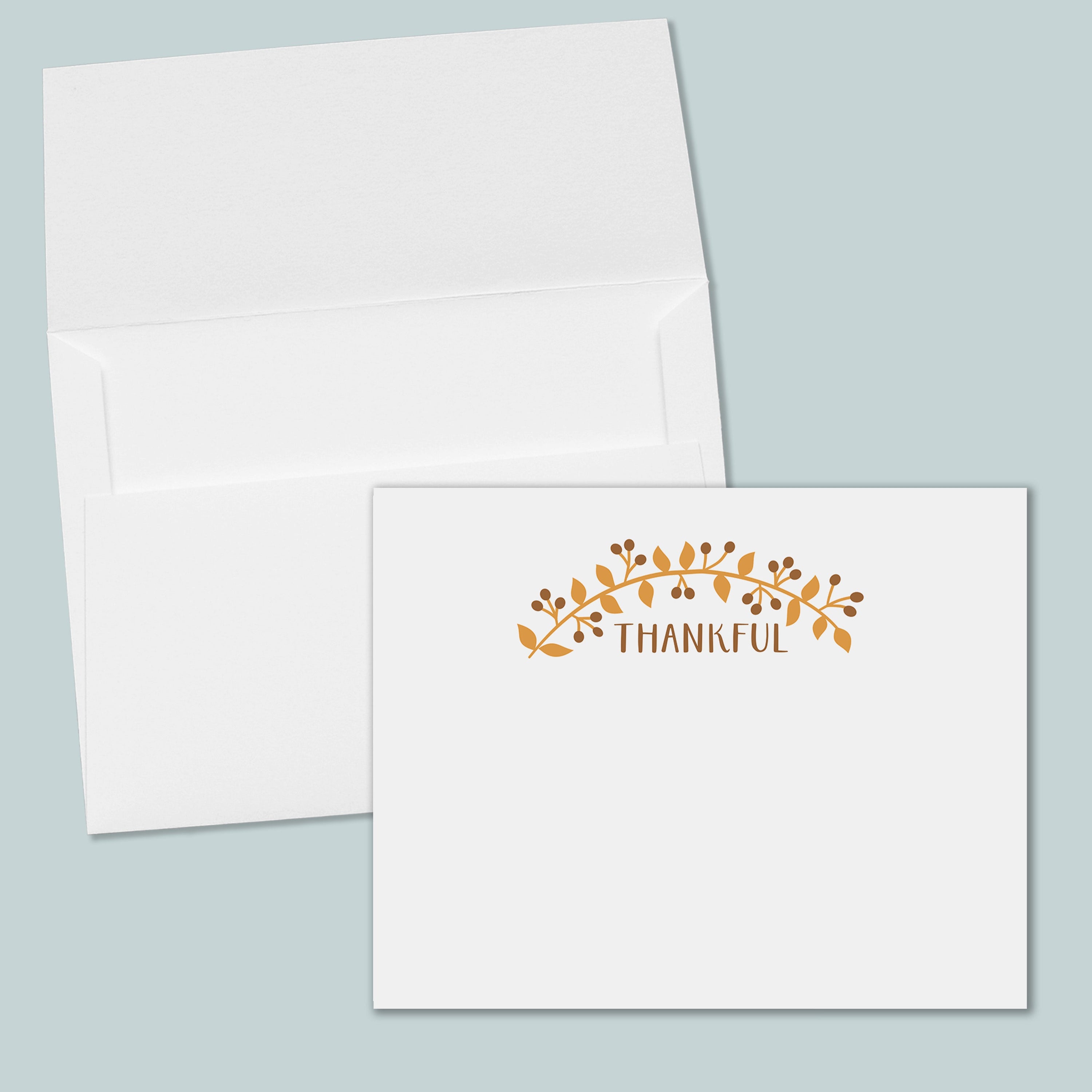 Thankful Thanksgiving Flat Note Cards - Box of 12