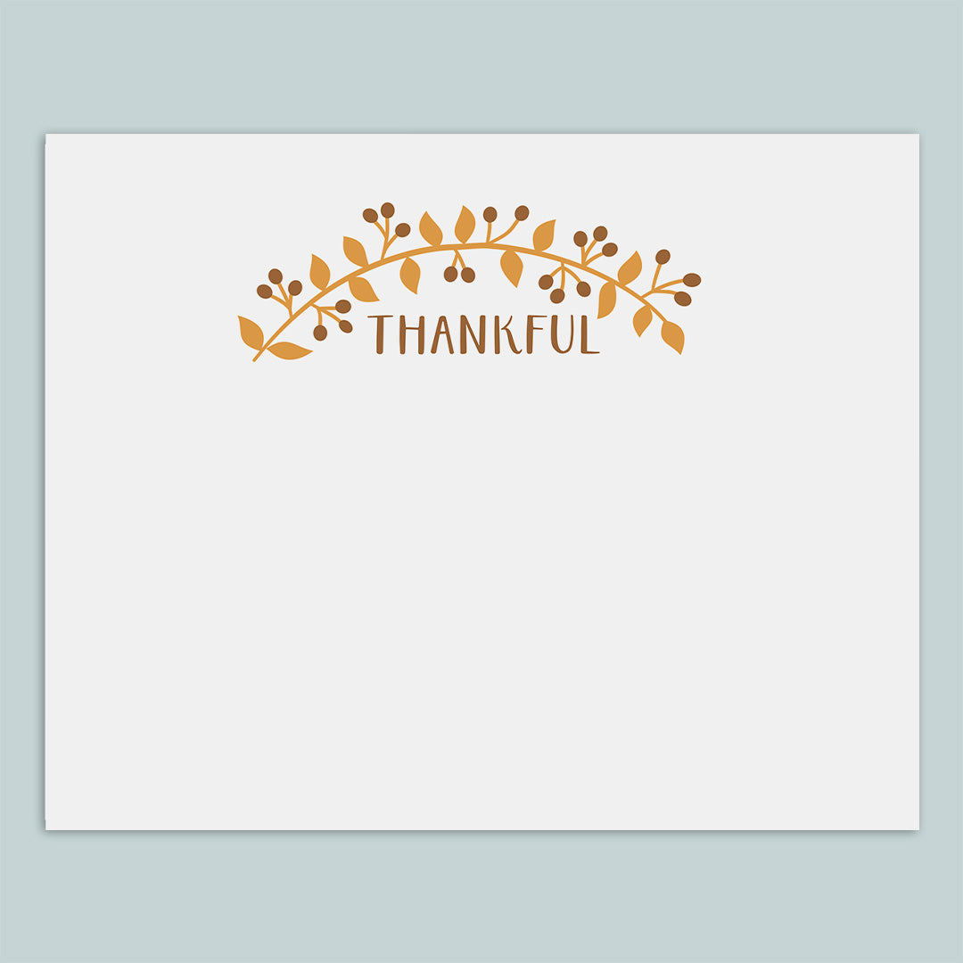 Thankful Thanksgiving Flat Note Cards - Box of 12