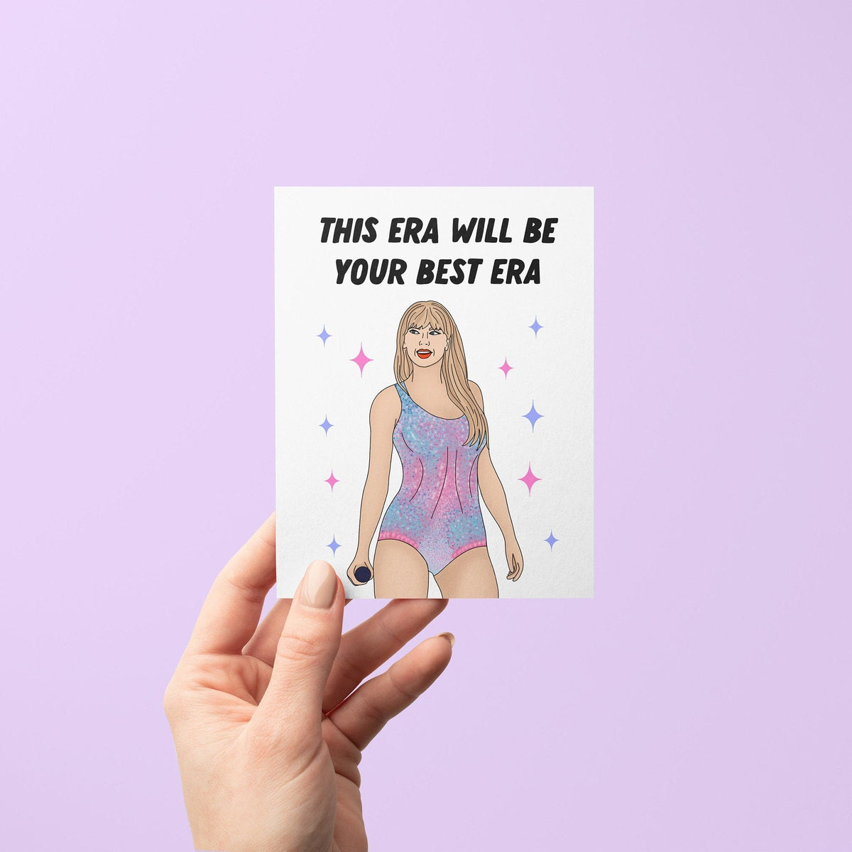 This era will be your best era greeting card flat lay — pastel encouragement and birthday card by indie artist MangoIllustrated