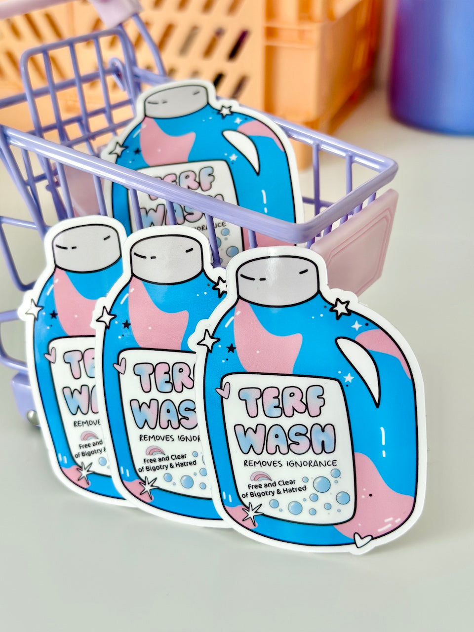 Anti-Terf Pride Sticker, Trans Rights Sticker