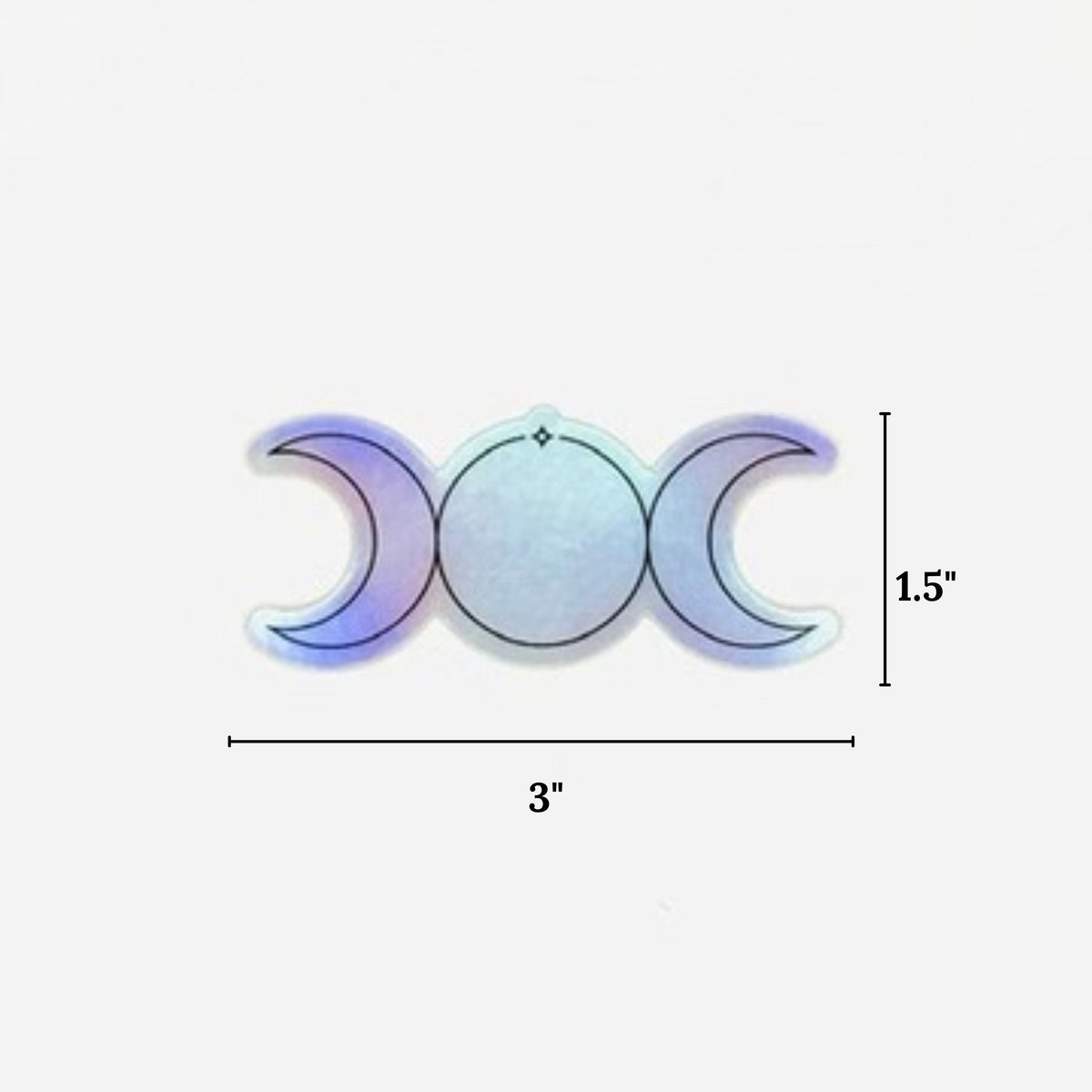 Holographic 3" Triple Moon Goddess Vinyl Sticker