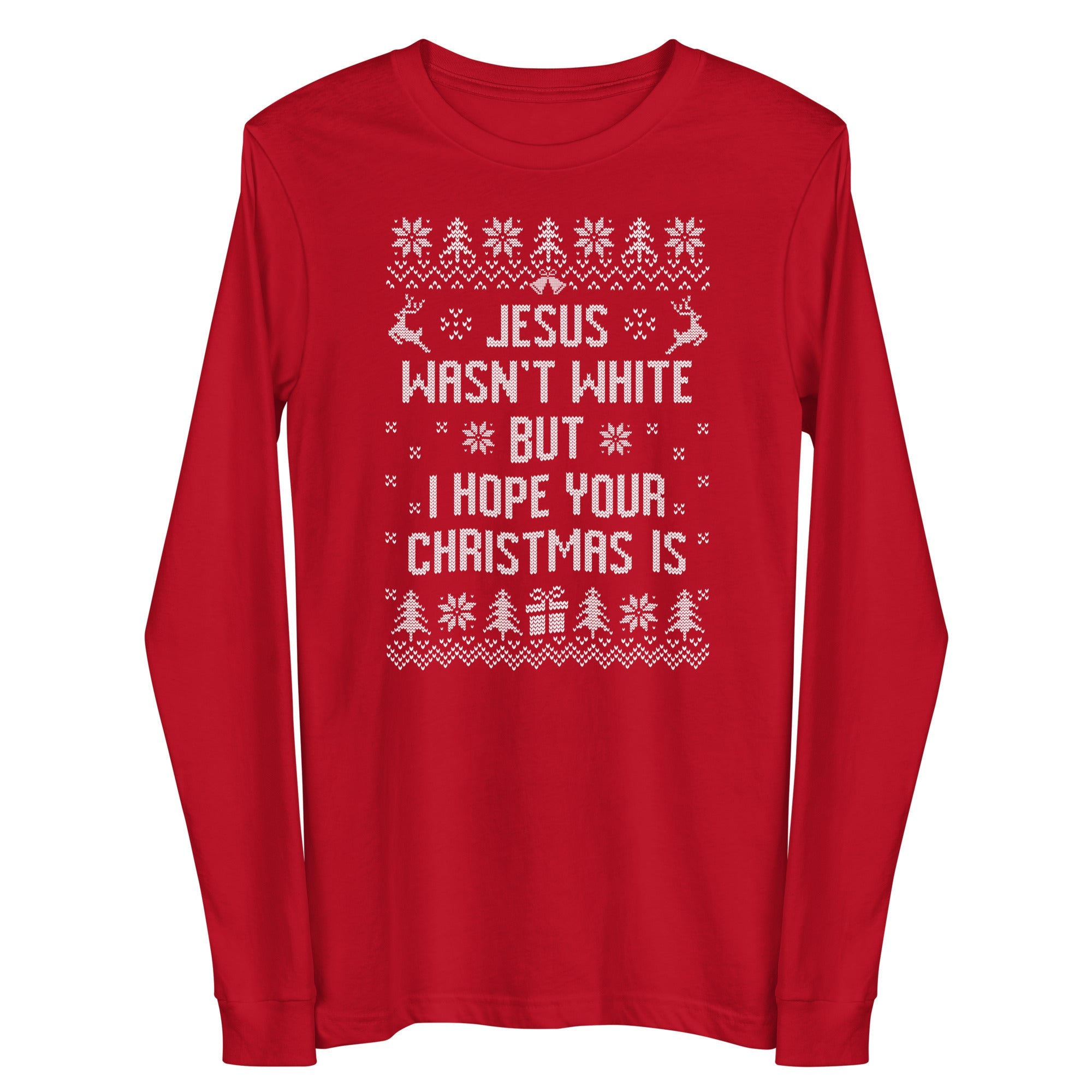 BROWN JESUS - RED LONG SLEEVE SHIRT