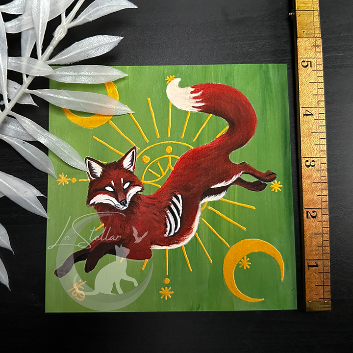 Virgo Fox Zodiac Print with Celestial Accents, Zodiac series