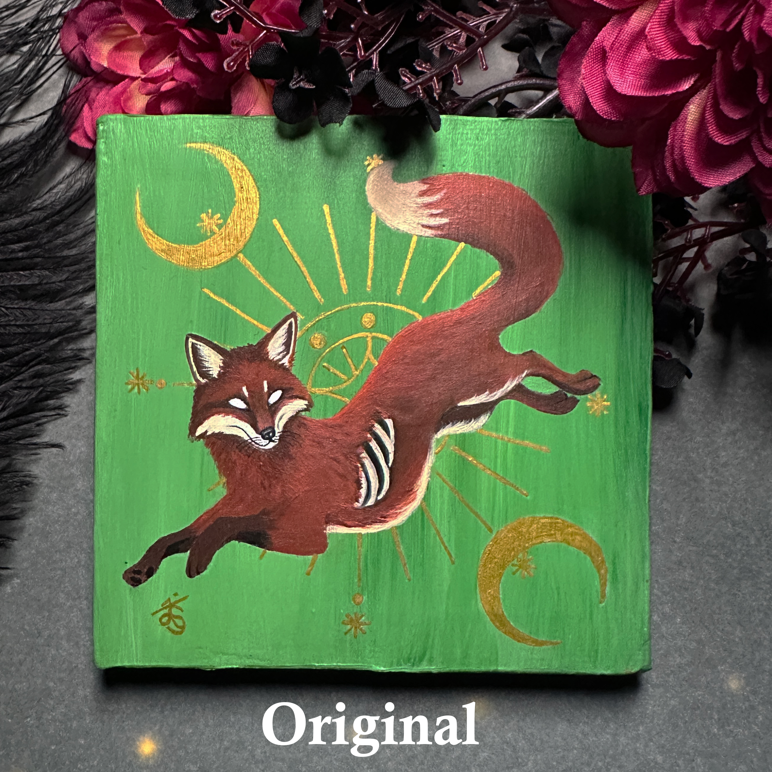 Virgo Fox Zodiac Print with Celestial Accents, Zodiac series