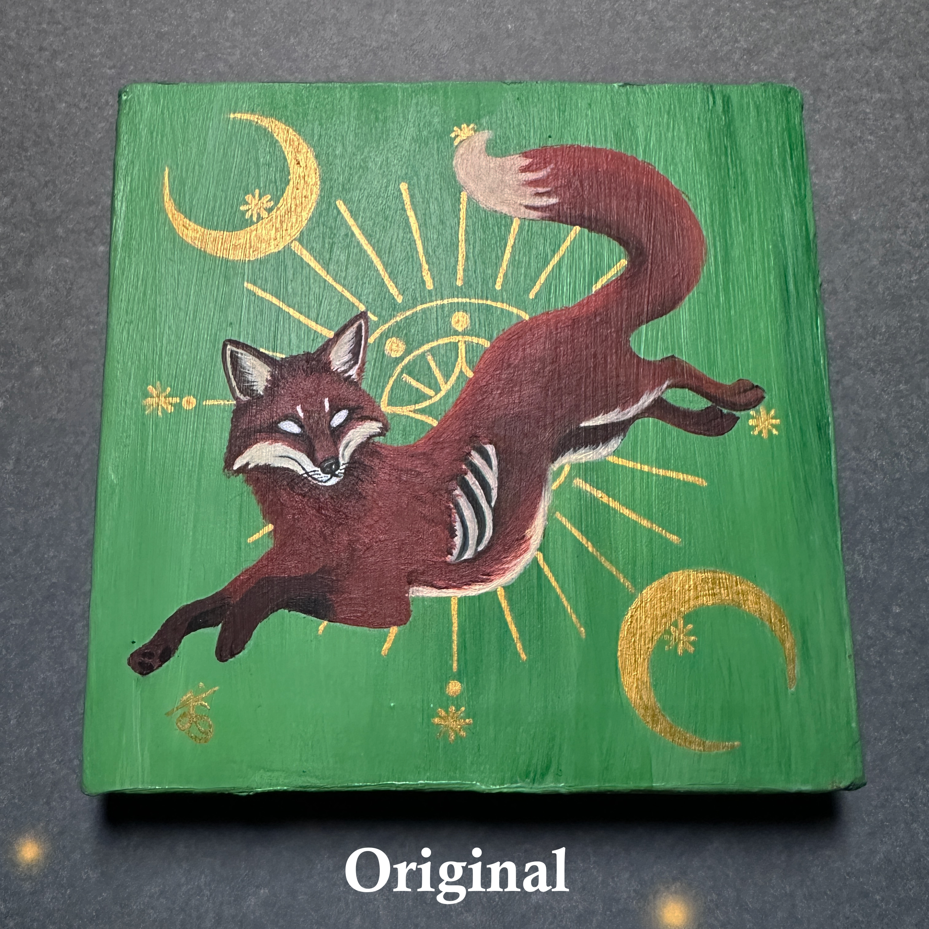 Virgo Fox Zodiac Print with Celestial Accents, Zodiac series