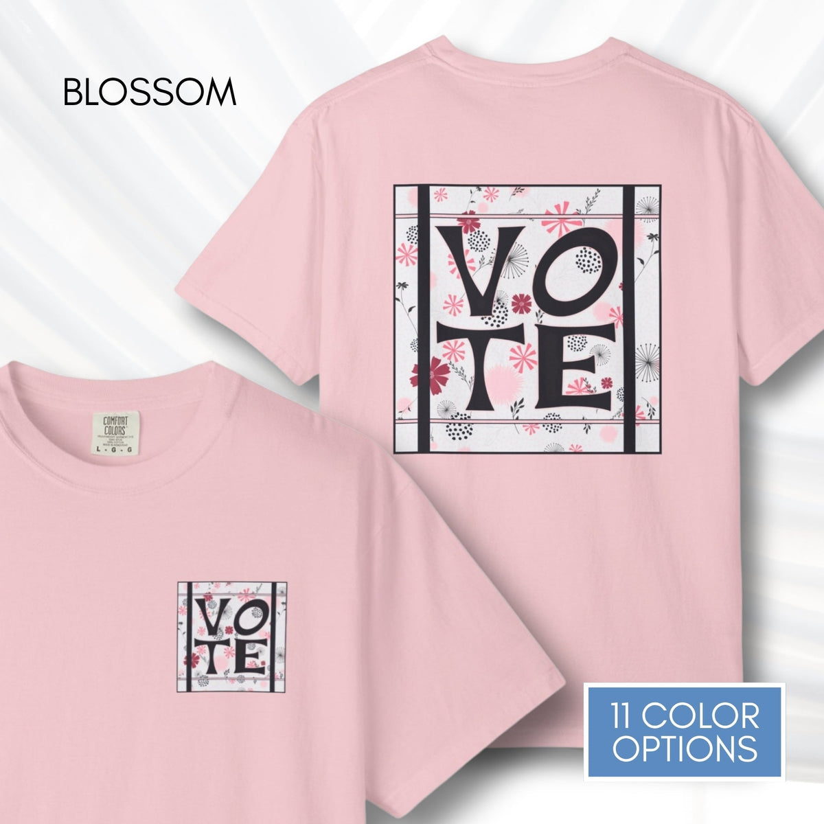 vote-unisex-graphic-tshirt-voter-engagement-tee-hand-drawn-art-blossom