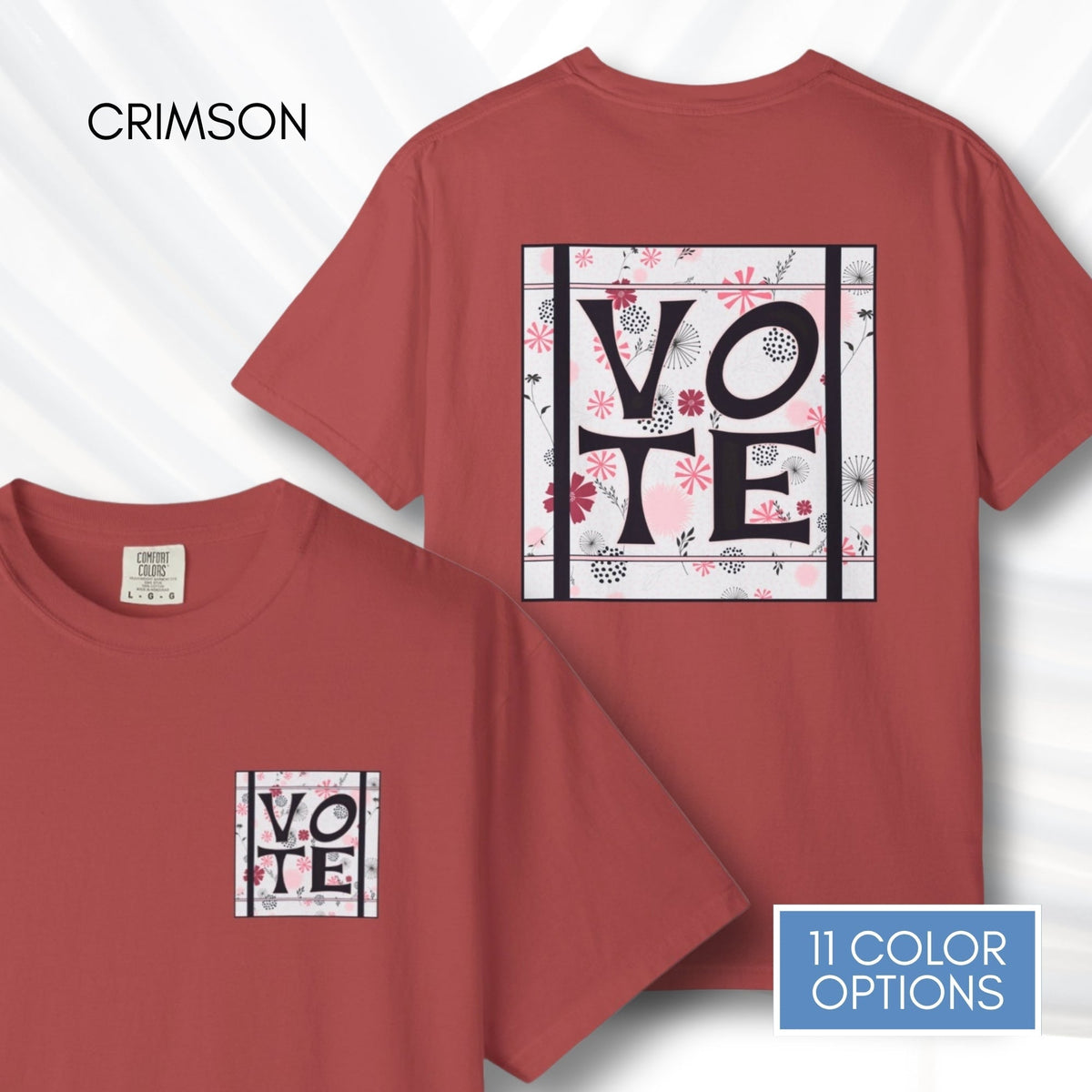 vote-unisex-graphic-tshirt-voter-engagement-tee-hand-drawn-art-crimson