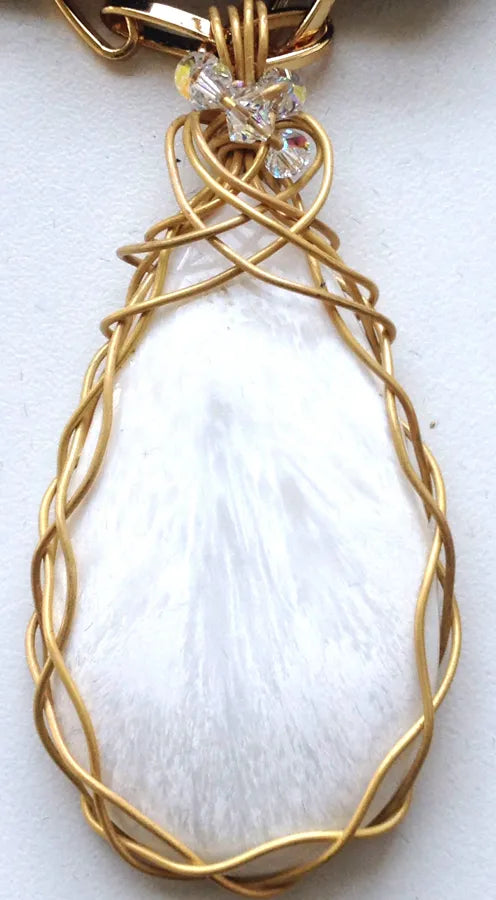 White Agate Pendant - Front View