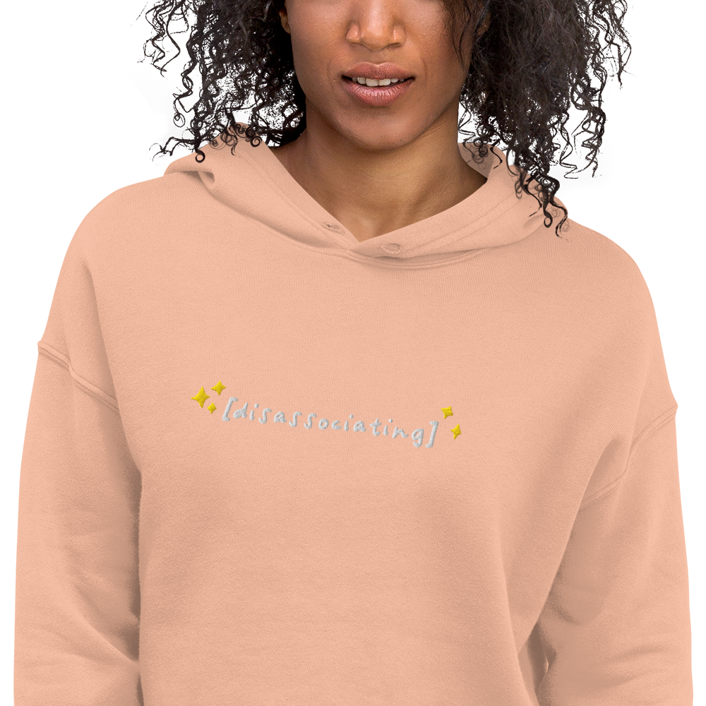 Disassociating Embroidered Crop Hoodie