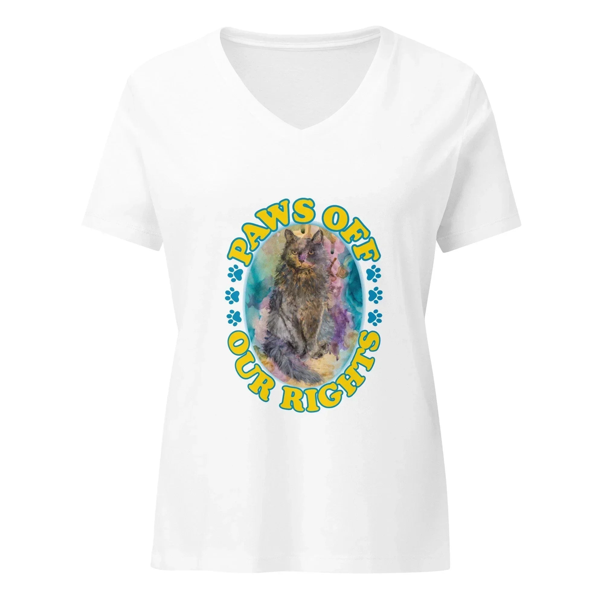 Paws Off Our Rights Women’s Relaxed V-neck T-shirt