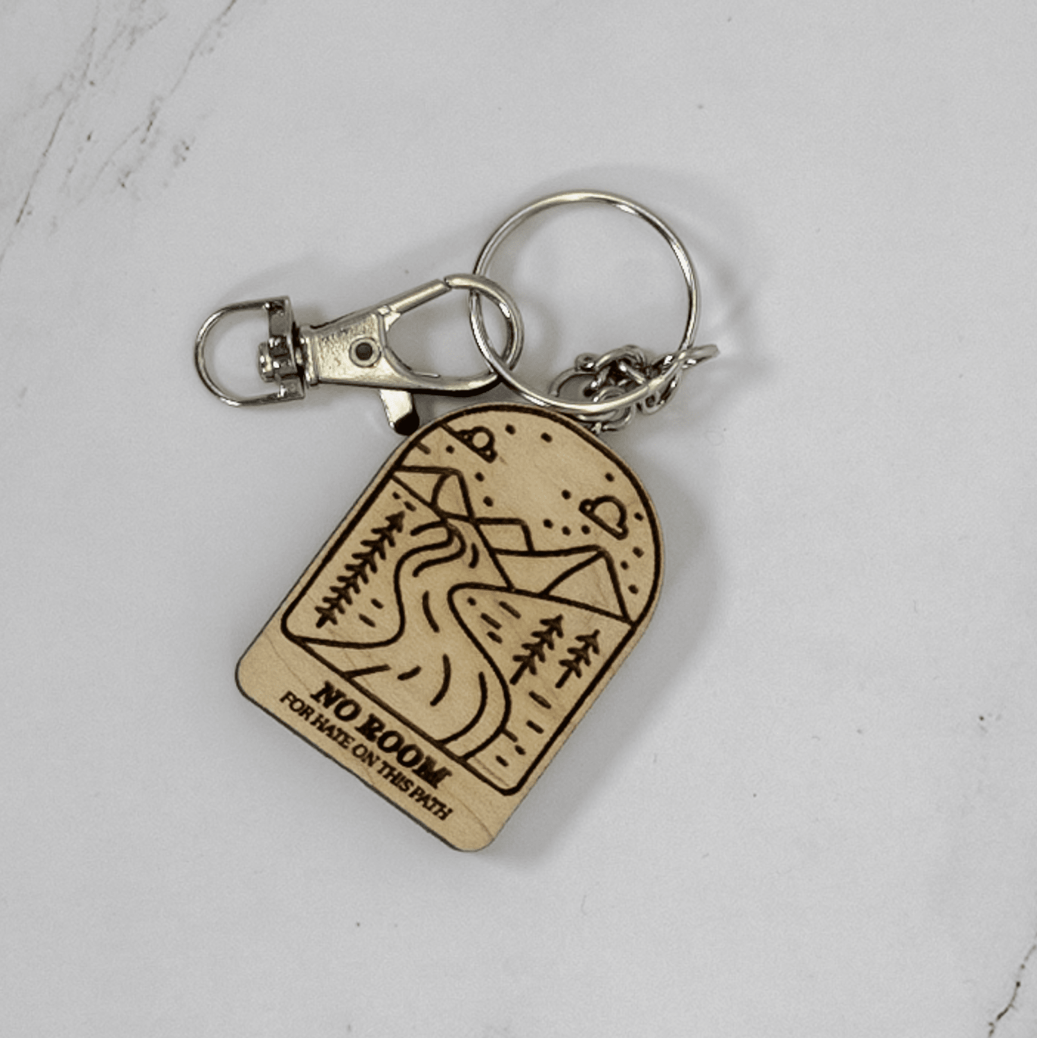 Wood Keychain | No Hate Trail - Arch - PRW Made - Keychains