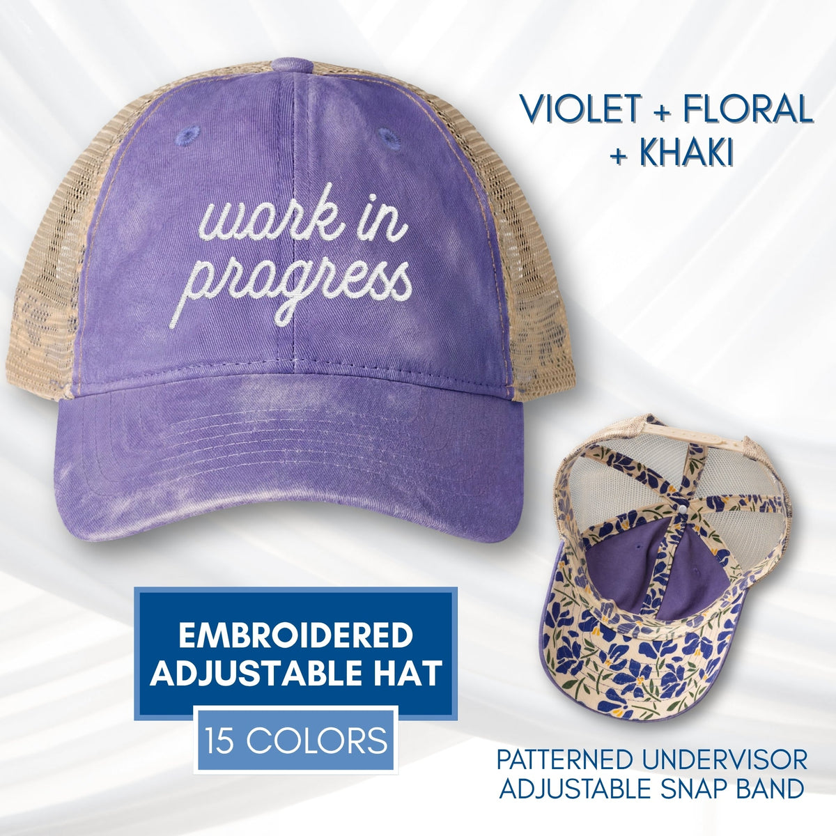 work-in-progress-mesh-back-womens-hat-embroidered-baseball-cap-mental-health-gift-growth-mindset
