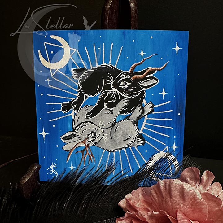 Zodiac Rabbit Art for Cancer Sign