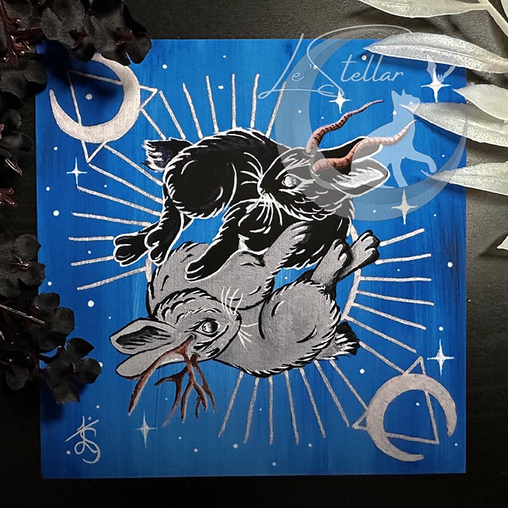 Zodiac Rabbit Art for Cancer Sign