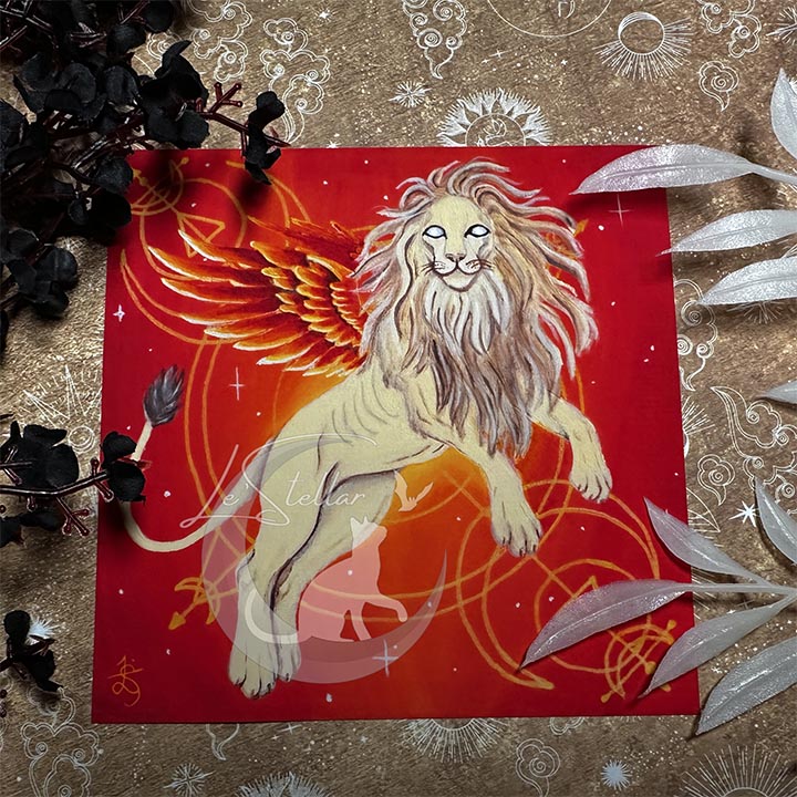 Leo Zodiac Print with Celestial Accents