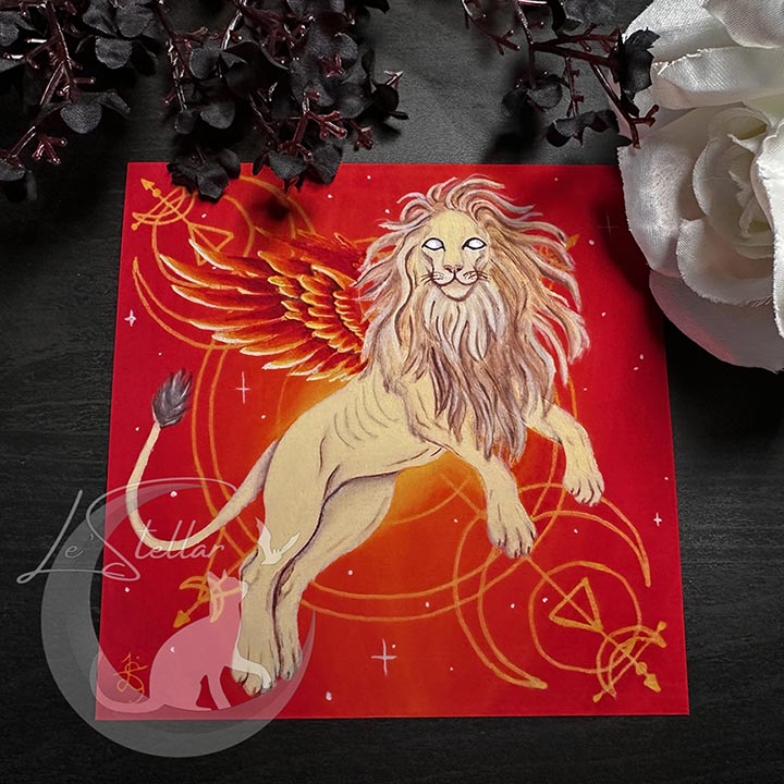 Leo Zodiac Print with Celestial Accents