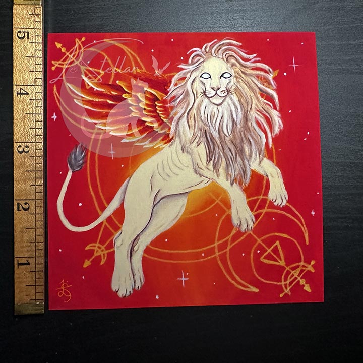 Leo Zodiac Print with Celestial Accents