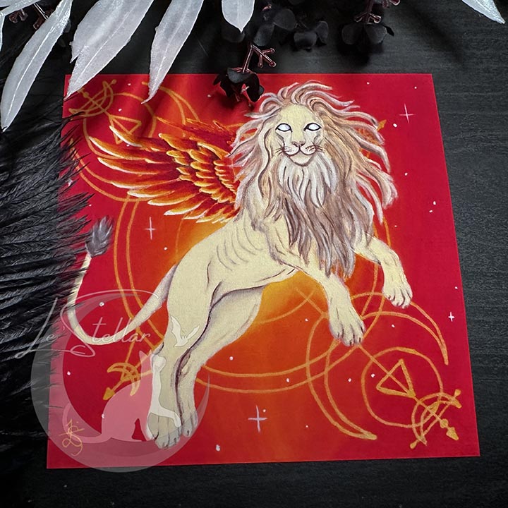 Leo Zodiac Print with Celestial Accents