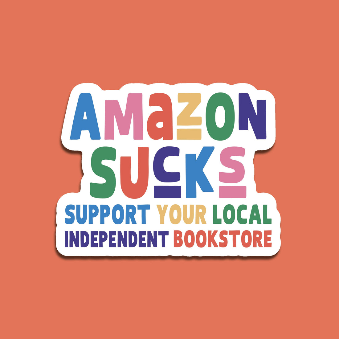 Colorful sticker with text &