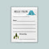 The image is a letterhead with a camping tent and pine trees on it, along with a blank space for a message.