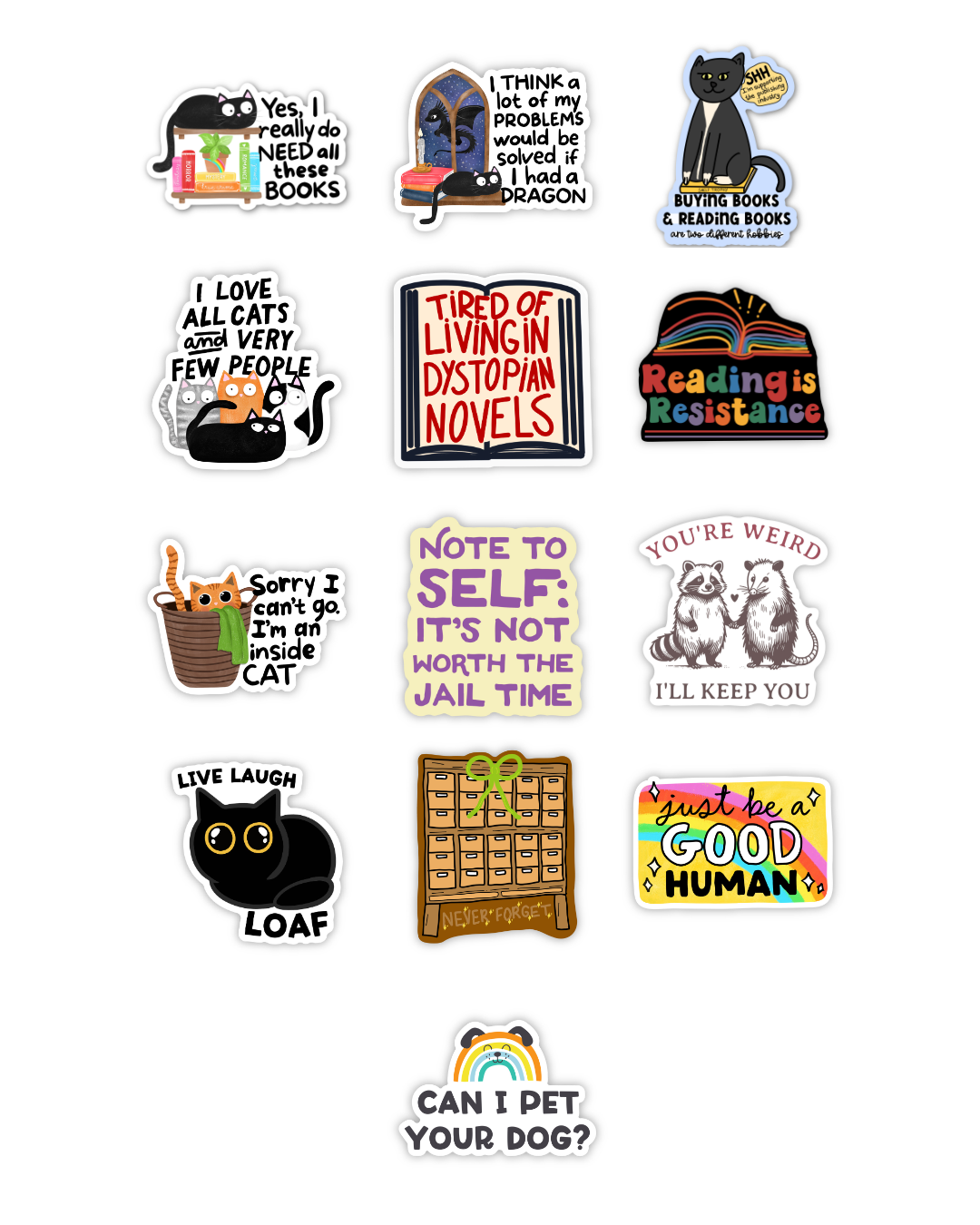 Bookstore Favorites Stickers | Bookish Vinyl Sticker Collection