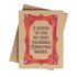 A square kraft paper greeting card with a red illustrated frame and the text &