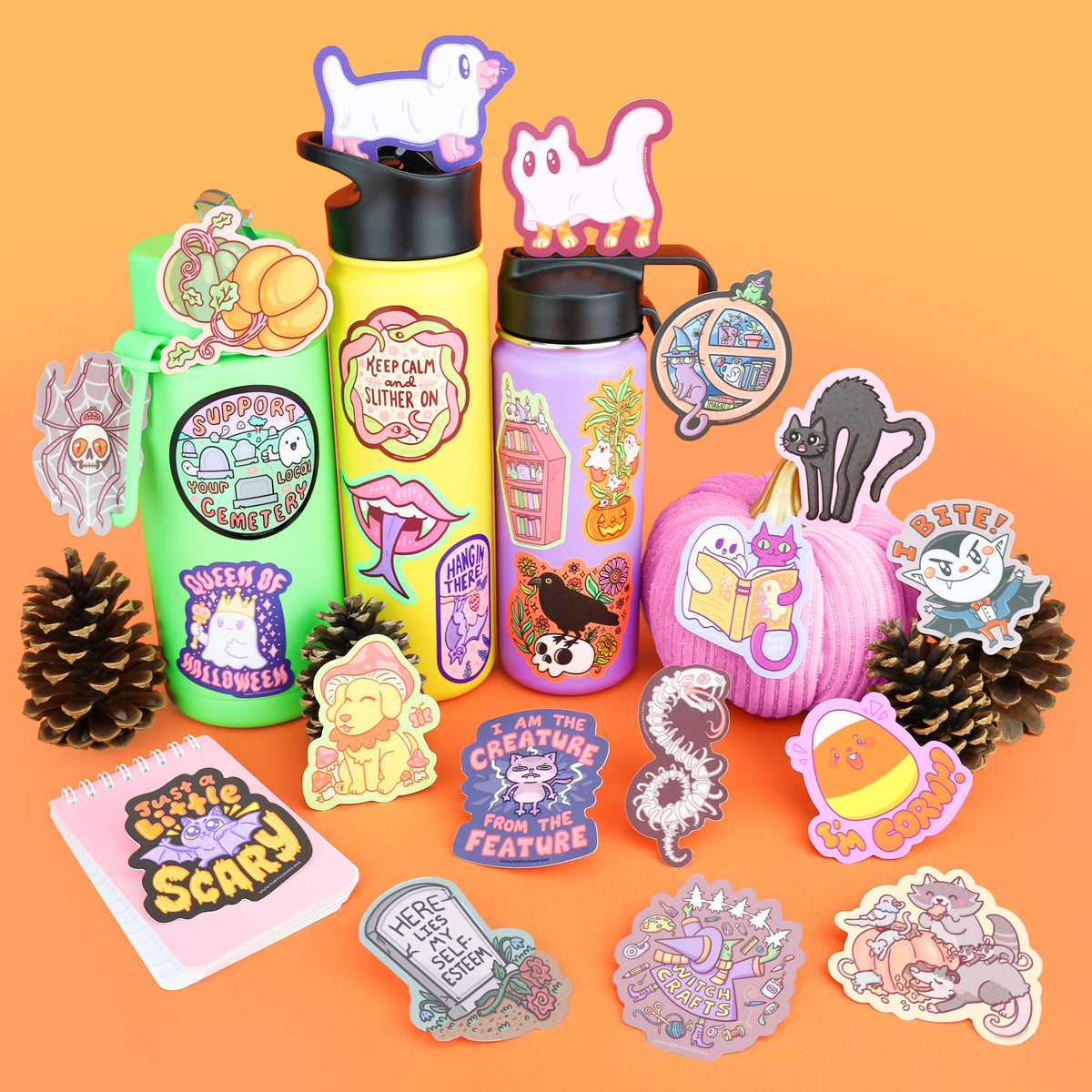 Kitty &amp; Ghost Reading Besties Sticker | Cute Bookish Vinyl Sticker