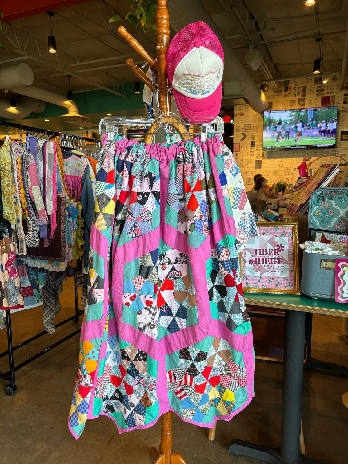 Quilt top maxi skirt