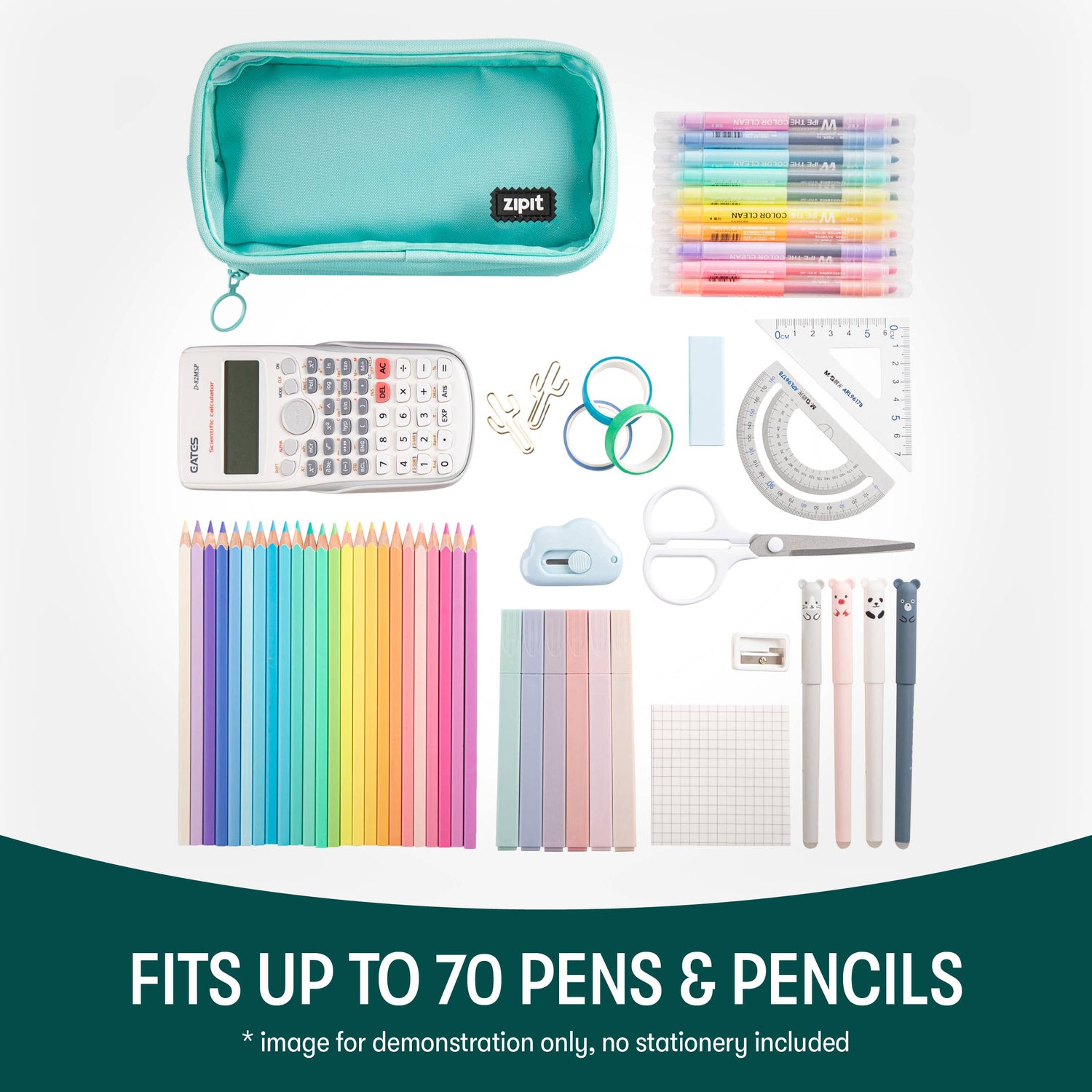 ZIPIT Half &amp; Half Pencil Case, Aesthetic Pouch