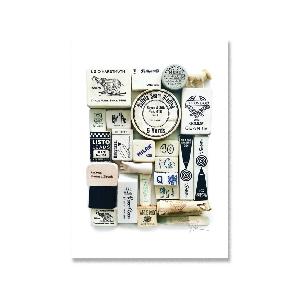 White Eraser Arrangement Postcard
