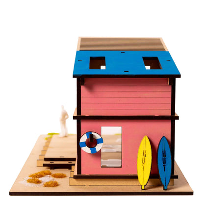 Surfer Beach Hut Diy Architectural Craft Kit