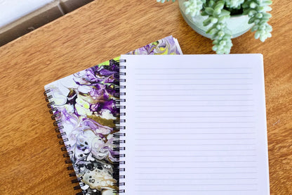 Purple, Yellow and Gold Softcover Spiral Sketchbook -  7 inch x 9 inch