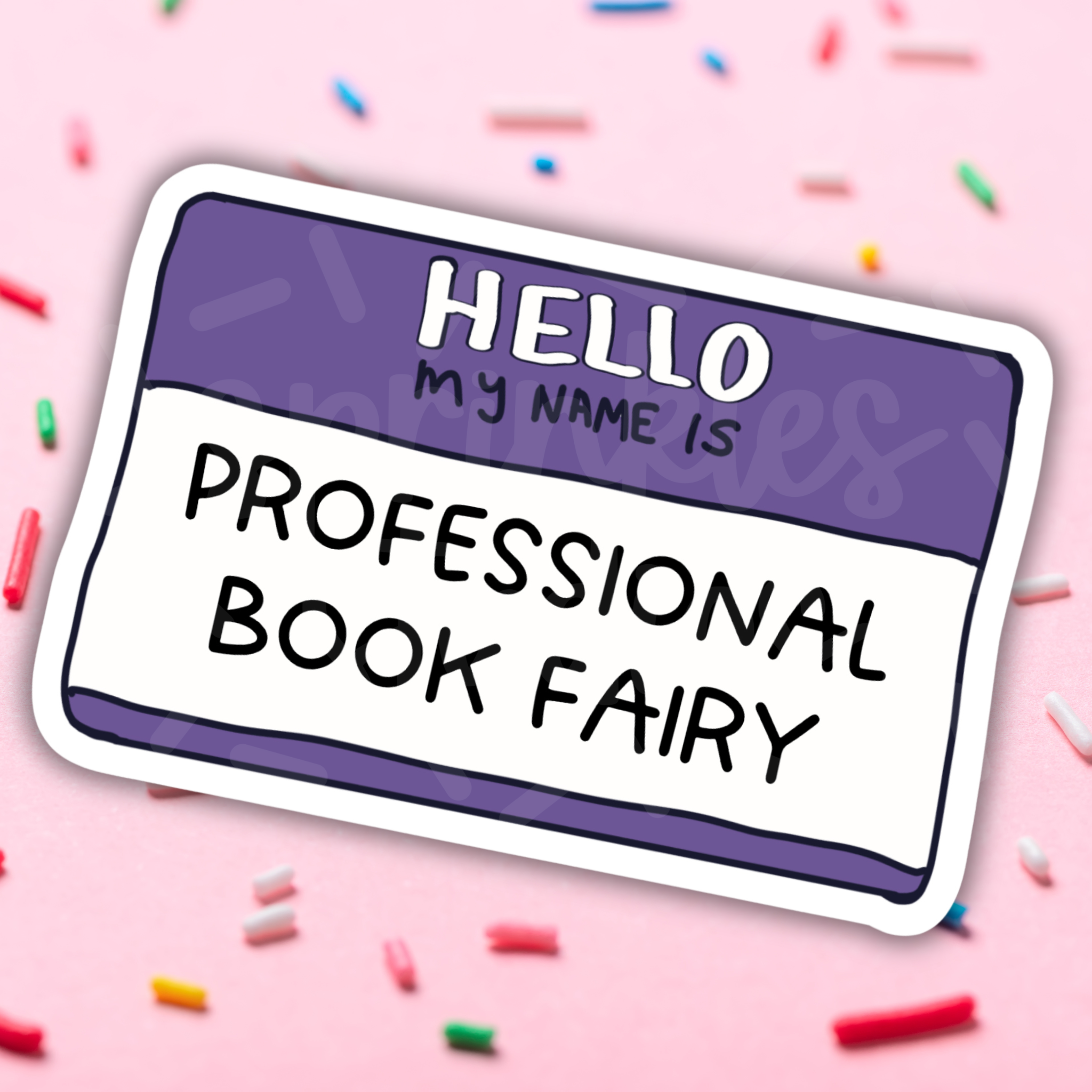Name tag sticker with &