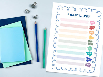 Growth Mindset Worksheet | I Can&