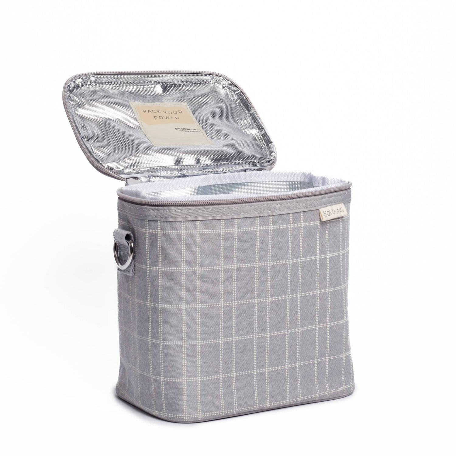 SoYoung - Light Grey Grid Petite Lunch Poche
