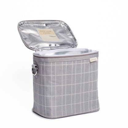SoYoung - Light Grey Grid Petite Lunch Poche