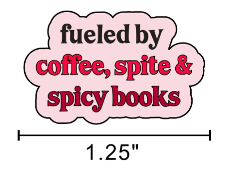 Fueled by Coffee &amp; Spicy Books Enamel Pin