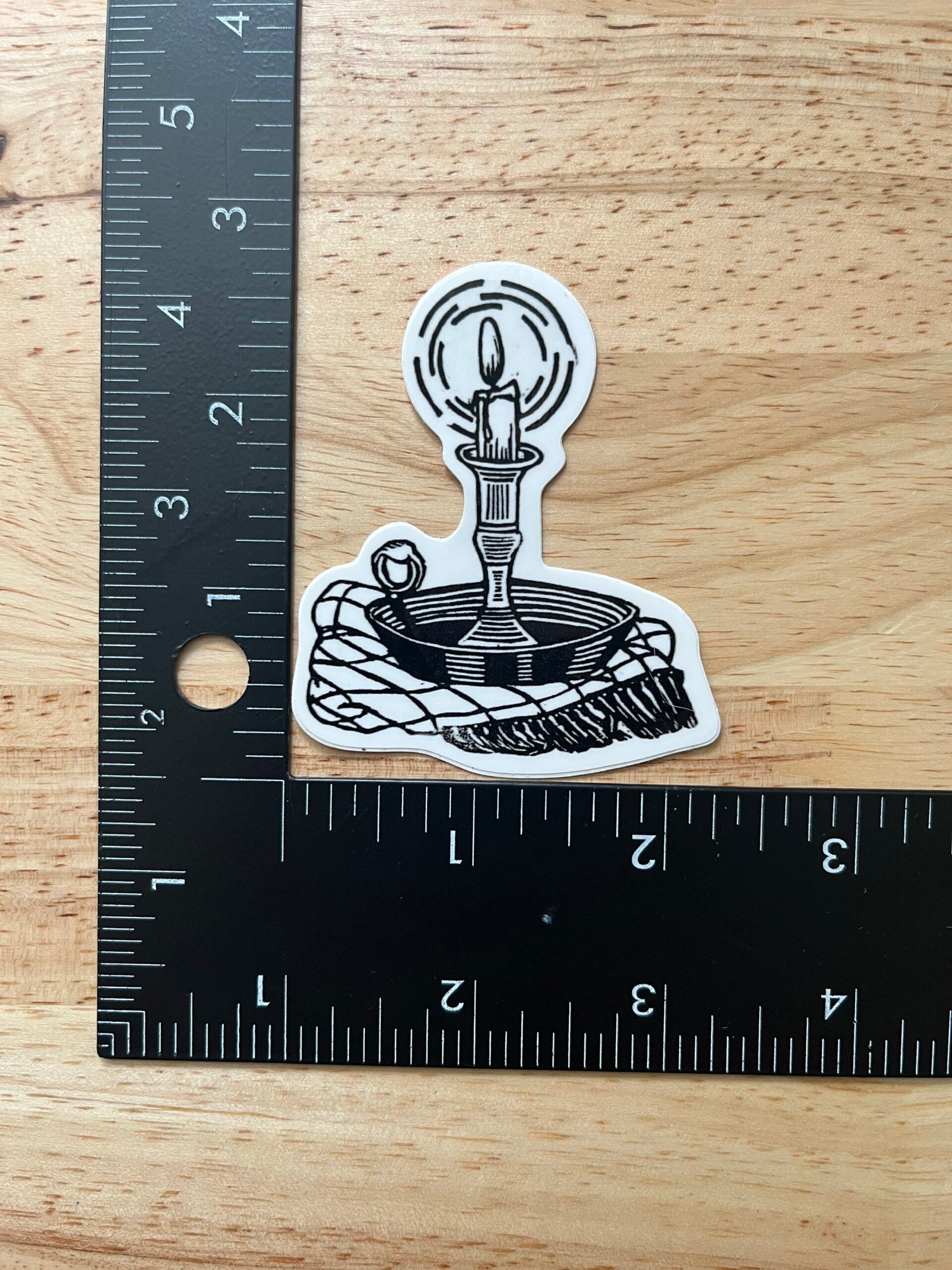 Candlestick Sticker - weatherproof adhesive, UV protective laminate