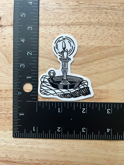 Candlestick Sticker - weatherproof adhesive, UV protective laminate