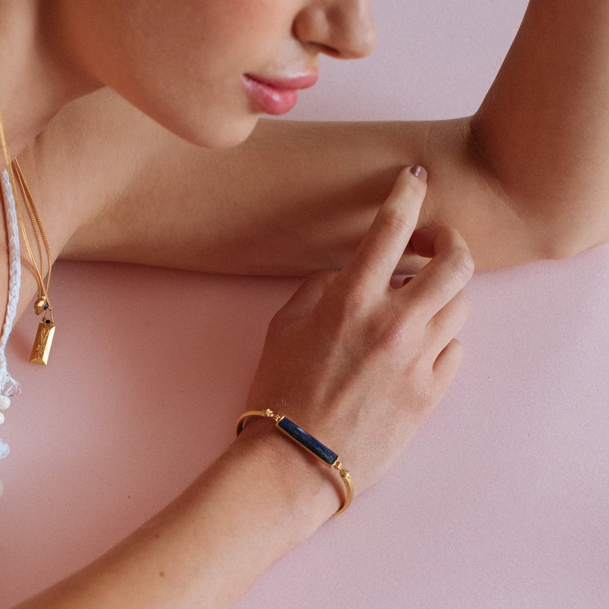 artisan bangle bracelet jewelry, on model