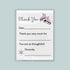 The image is a white thank you card with a pair of pink skates on the top right corner. The card has a blank space for a message and a snowflake graphic on the bottom right corner.