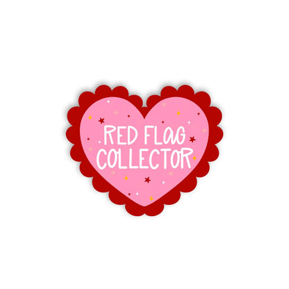 Red Flag Collector Heart Sticker | Romance Reader Sticker