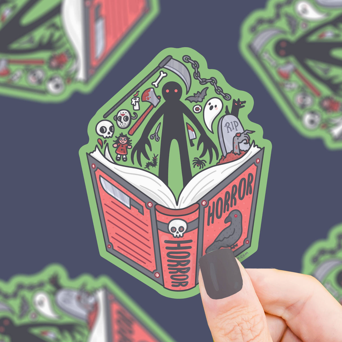 Sticker of a book titled &