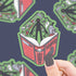 Sticker of a book titled &