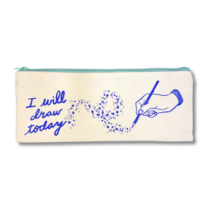 I Will Draw Today Pencil Pouch